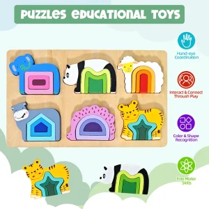 3D Wooden Jigsaw Educational Toys Montessori Toys for Kids