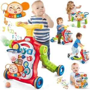 Baby Walker 5 in 1 Sit-to-Stand Learning Scooter with Music for Toddlers