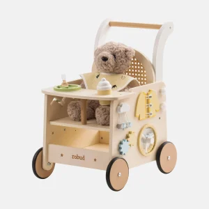 Rattan Wooden Baby Push Walker ForToddlers